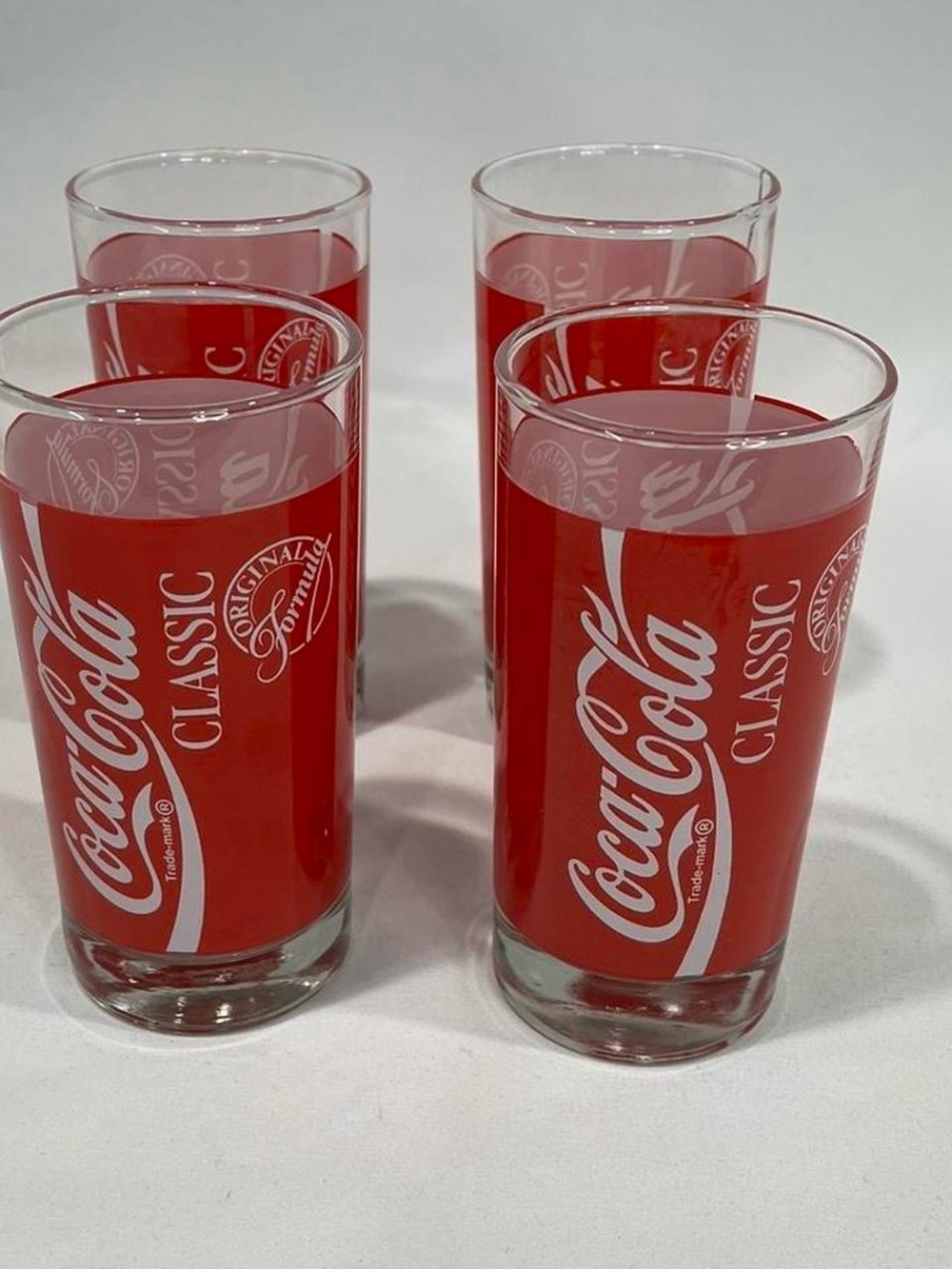 Coca Cola Red Classic Logo Highball Glasses - Set of 4